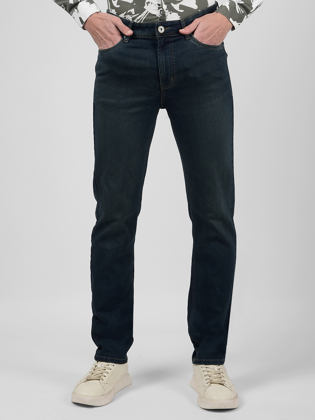 Numero Uno Men Solid Dark Blue Jeans